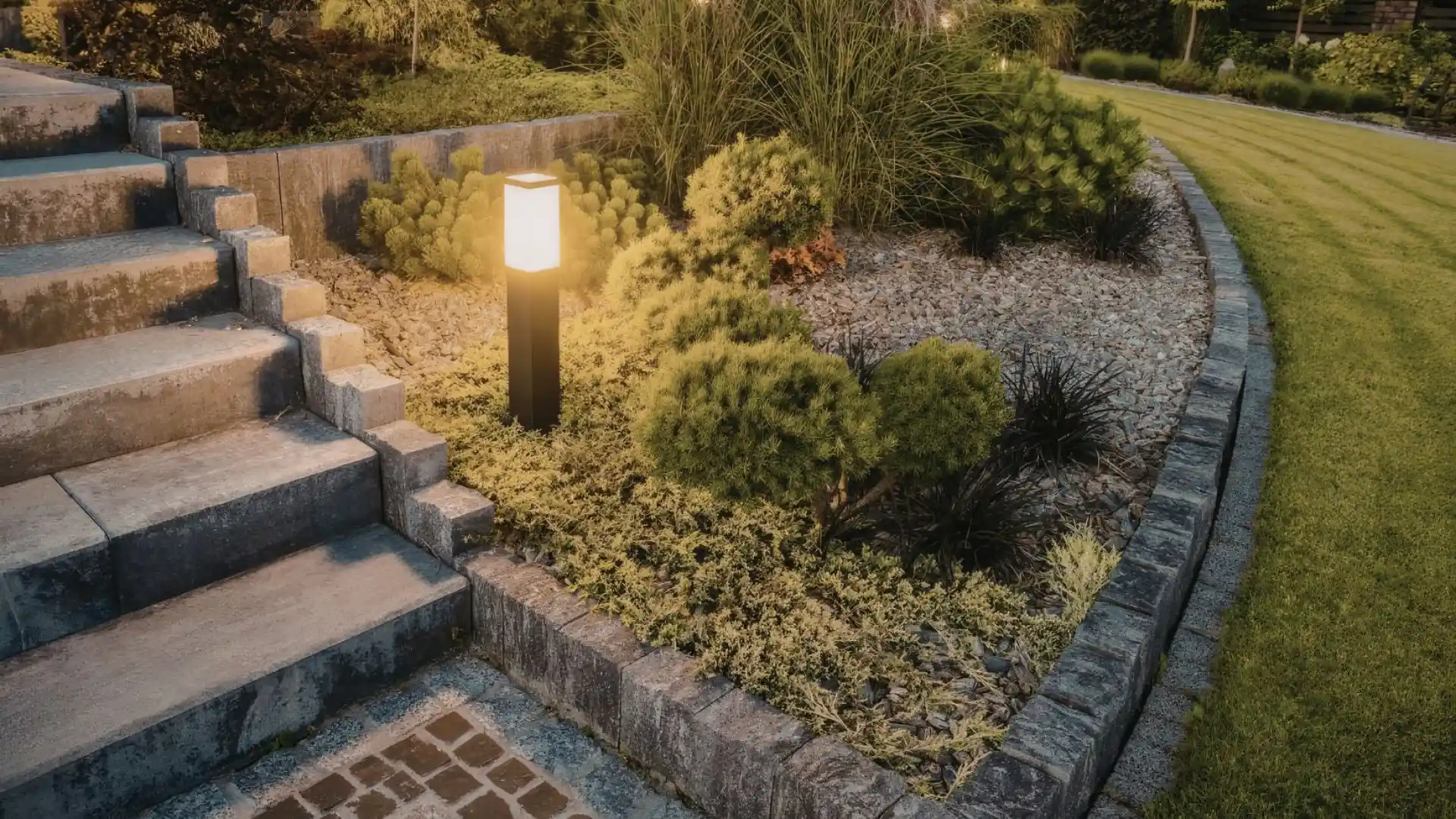 Landscape lighting can improve both nighttime visibility and the overall feel of the property